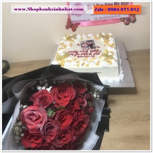 Combo Bánh Kem & Hoa Tươi - MM37